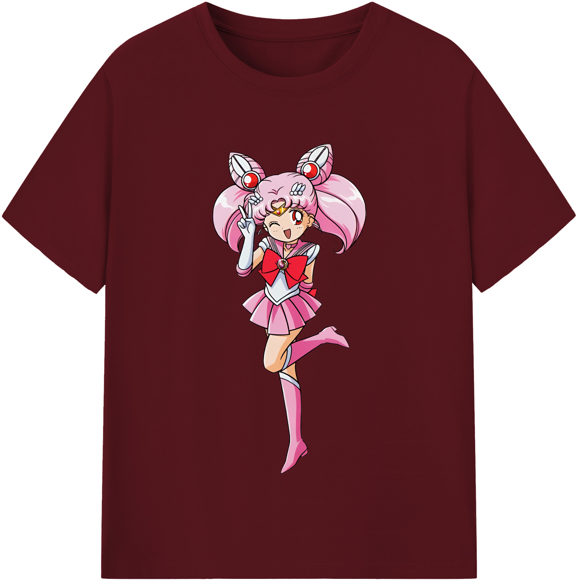 （画像用） 美少女戦士セーラームーン ちびうさ Sailor Moon Chibiusa Tsukino Usagi Small Lady Serenity 綿100％半袖Tシャツ（フロントプリント）